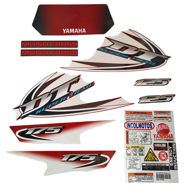 Imagen de Calcomania Completa + Advertencias Yamaha Dtk125 Dtk175 Modelo 2004 Super trail Col