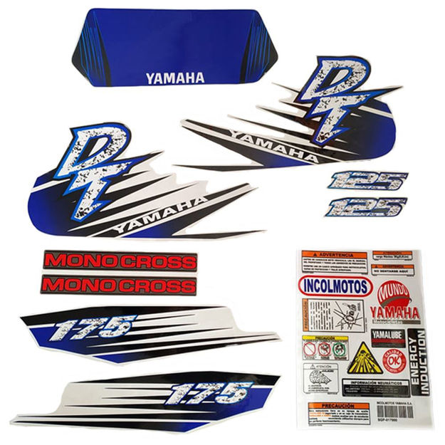 Imagen de Calcomania Completa + Advertencias Yamaha Dtk125 Dtk175 Modelo Splahs Col
