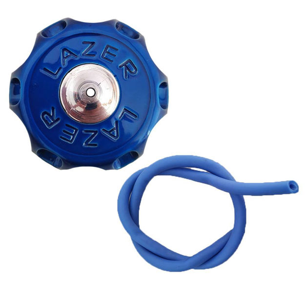 Imagen de Tapa gasolina Aluminio + Manguera DTk Dte Azul