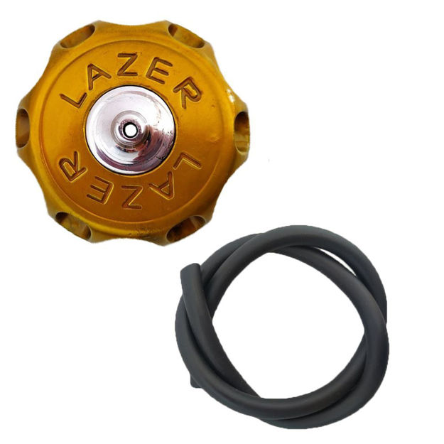 Imagen de Tapa gasolina Aluminio + Manguera DTk Dte Dorado