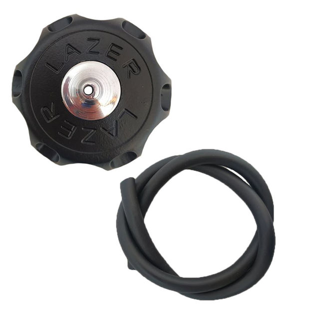 Imagen de Tapa gasolina Aluminio + Manguera DTk Dte Negro